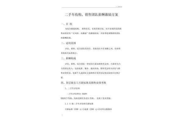 团队激励方案