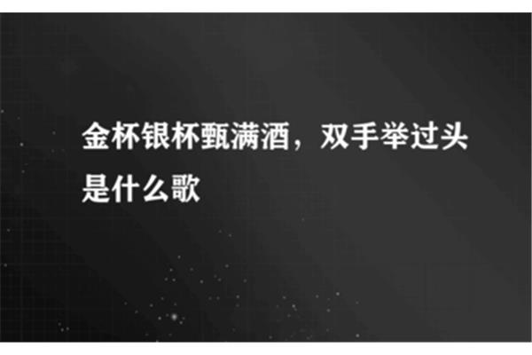 金杯银杯斟满酒