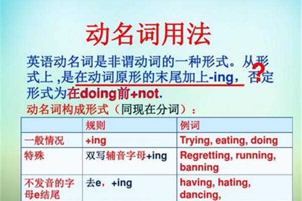 动名词变化规则