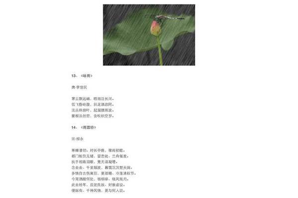 描写雨的诗句古诗