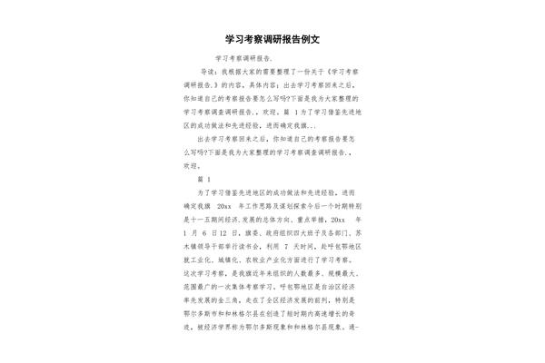 考察调研报告