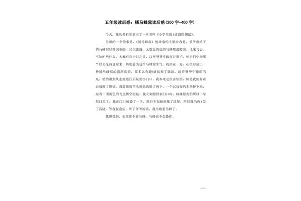 捅马蜂窝读后感