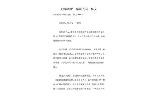 我心中的阳光作文