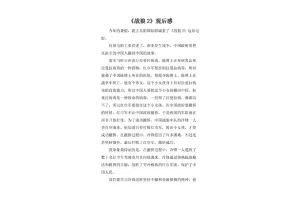战狼观后感