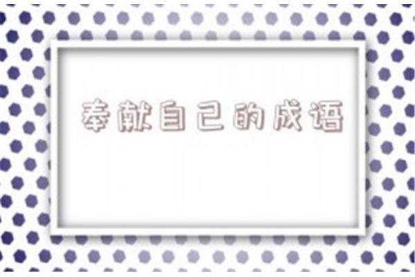 形容奉献的成语