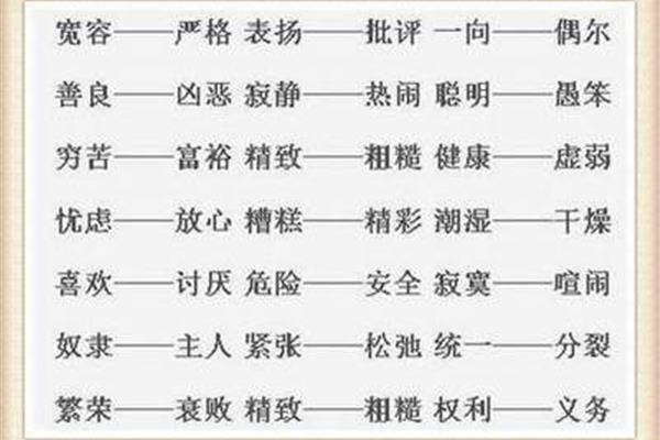 四字成语的反义词