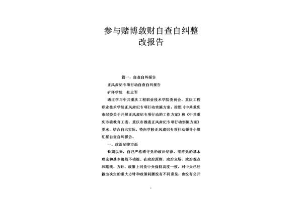 自查自纠个人报告
