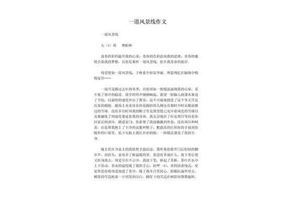 那是一道风景作文