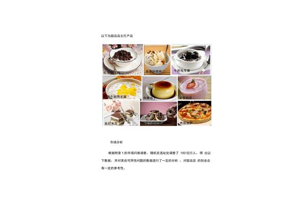 甜品店创业计划书