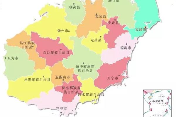 海南行政区划图