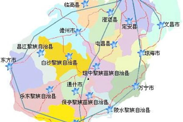 海南行政区划图