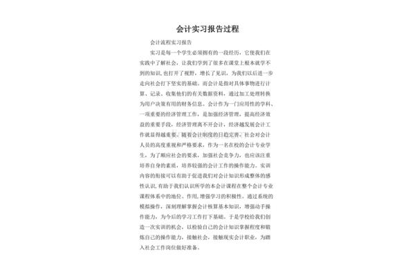 会计实习过程