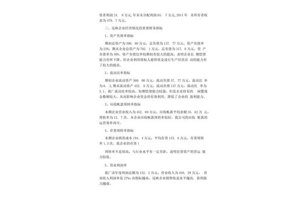 财务情况说明