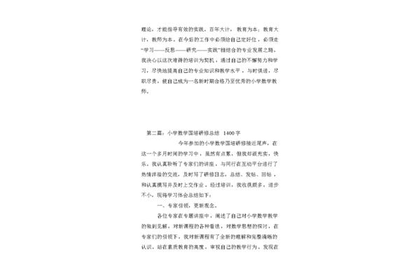 小学数学研修总结