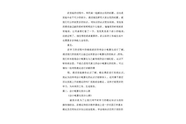 会计实习过程