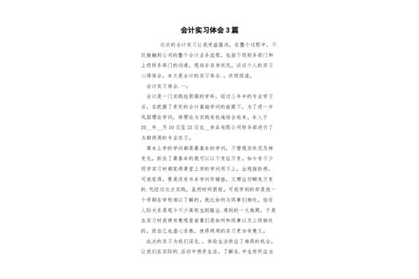 会计实习过程