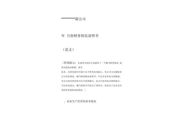财务情况说明