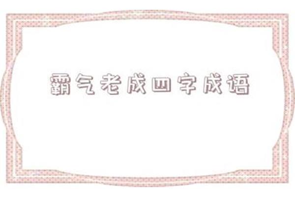 霸气四字成语