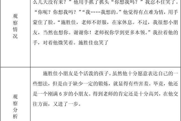 幼儿个案分析