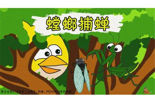 螳螂捕蝉的故事