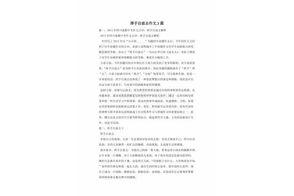 挥手自兹去作文