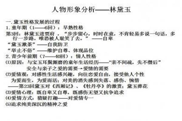 林黛玉人物特点