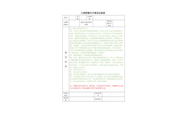 积极分子谈话
