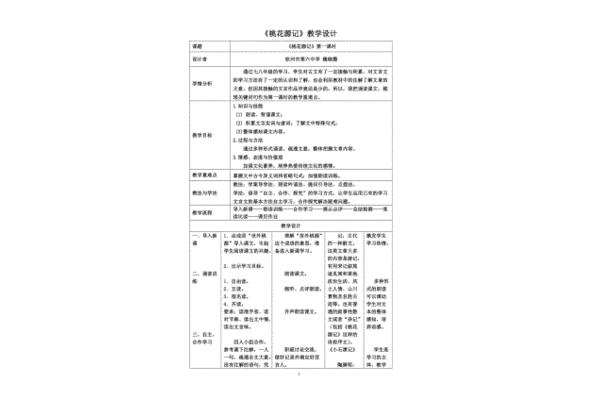桃花源记教学设计