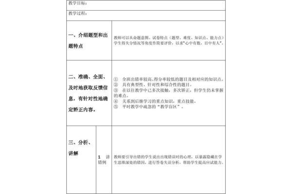 试卷讲评课教案