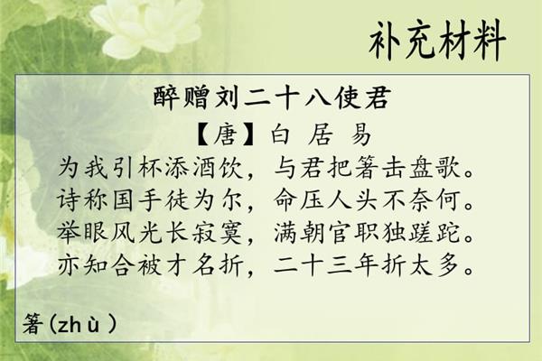 醉赠刘二十八使君