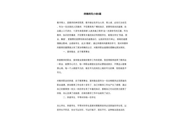 师德师风小结