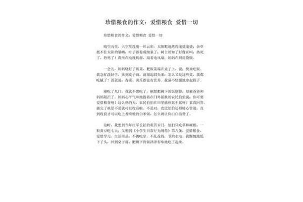 珍惜粮食的作文