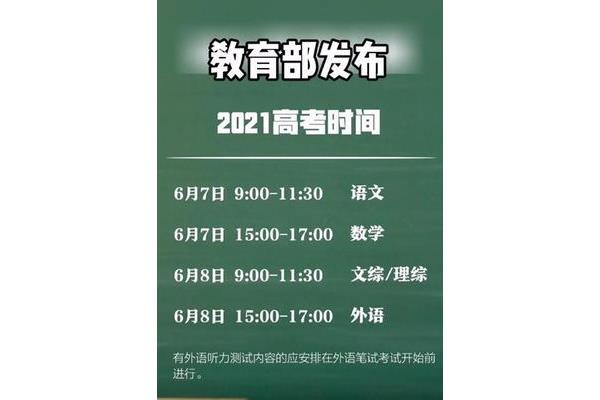 考试时间表