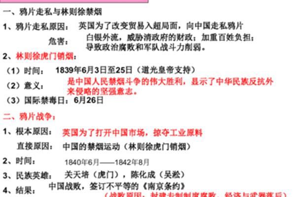 历史八上知识点