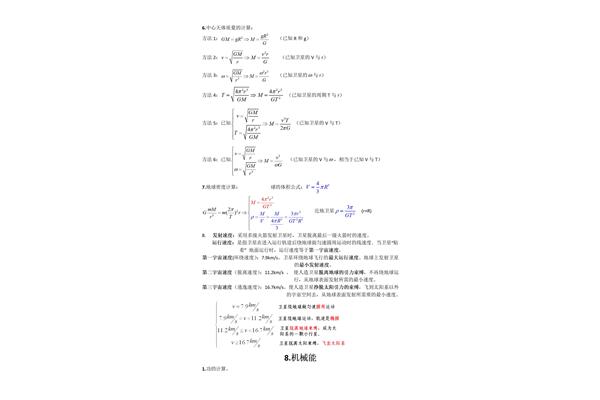 高一物理知识点