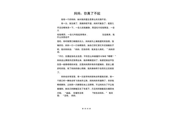 了不起的作文