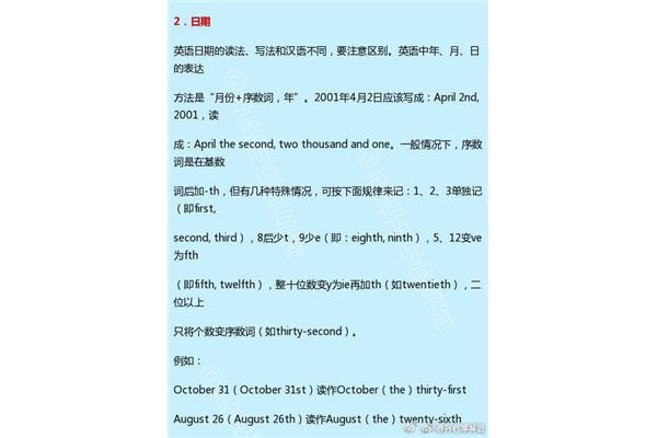 日期英语表达方式