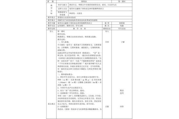 陈情表教学设计