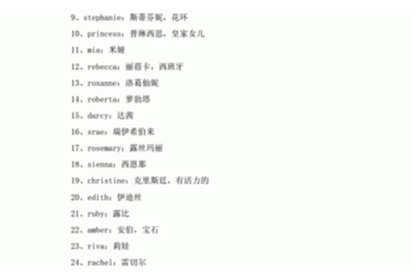 英文名简单