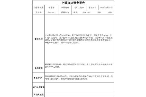 交通事故报告