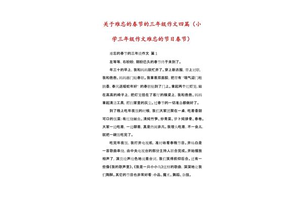 难忘的春节作文