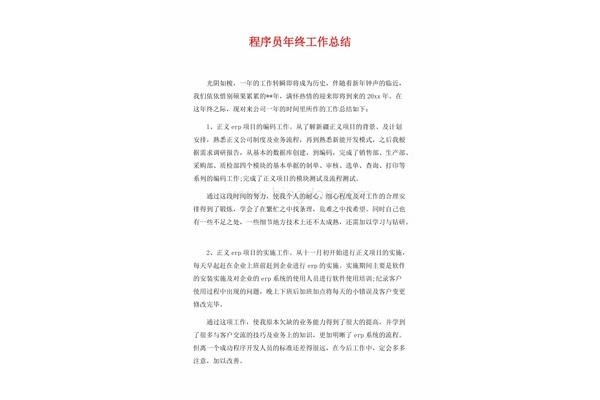 程序员工作总结