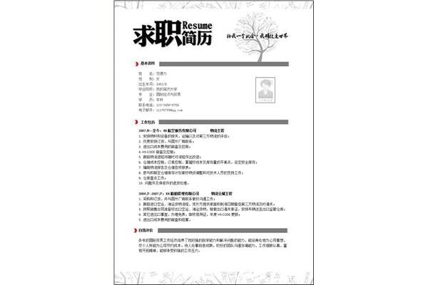 个人简历模板范文