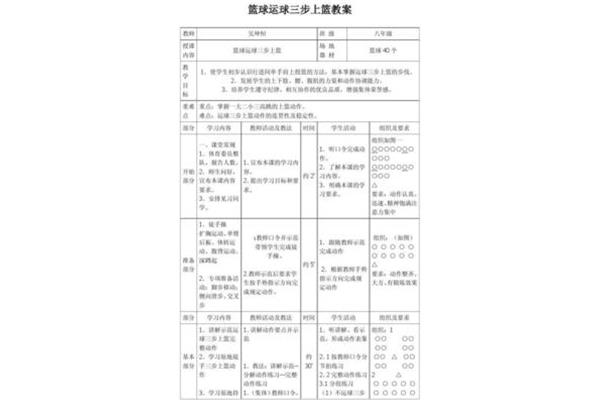篮球三步上篮教案