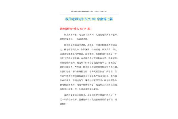 我的老师的作文