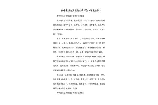 高中综合评价