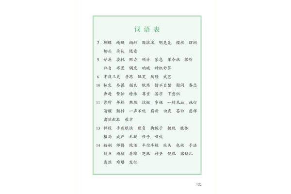五年级下册词语