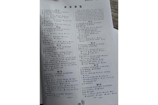 寒假作业的答案