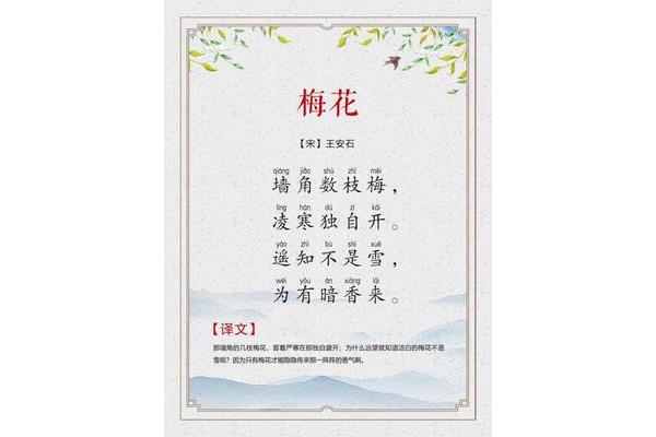 梅花古诗带拼音