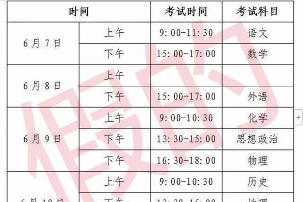 2020高考时间